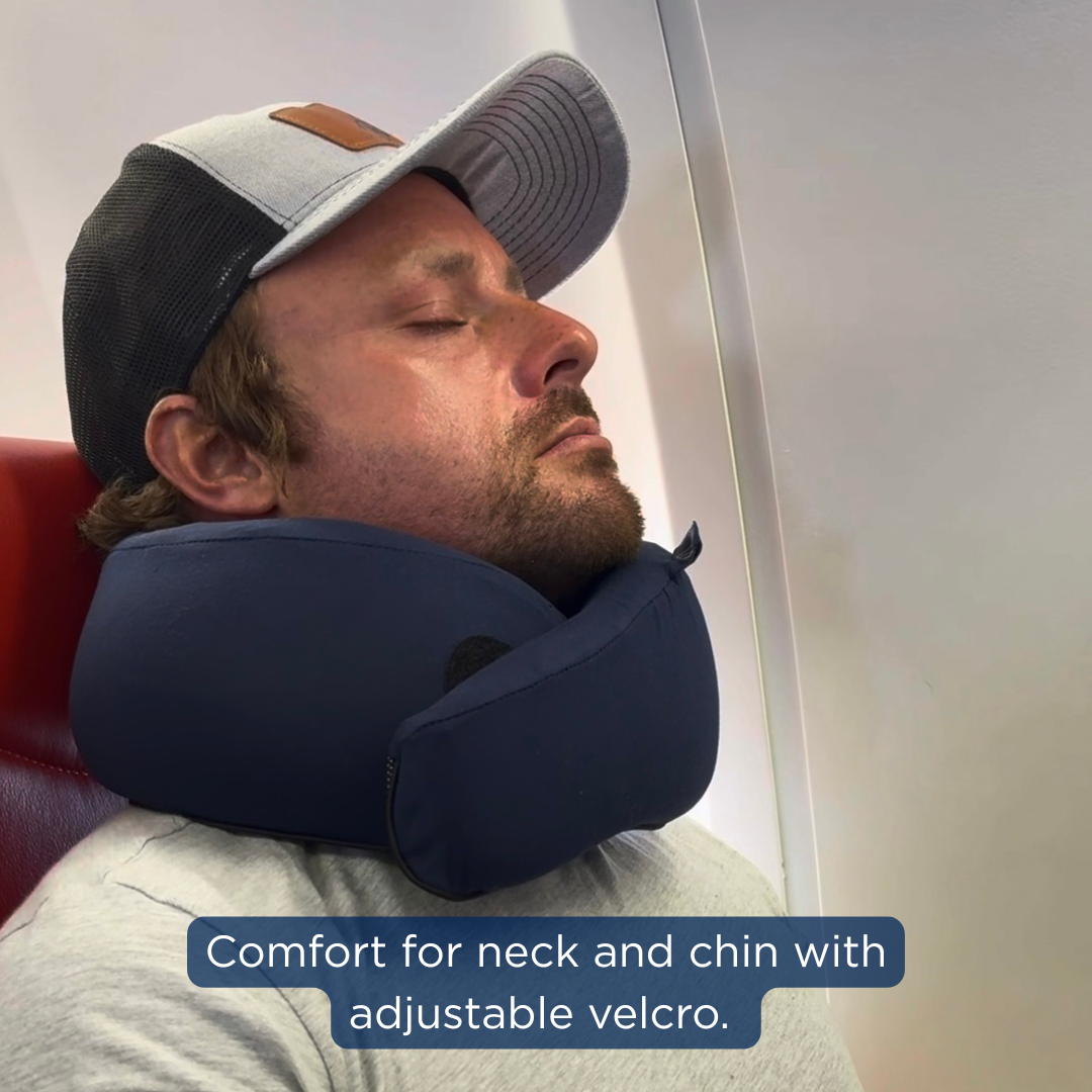 360° Memory Foam Travel Pillow - Navy Blue